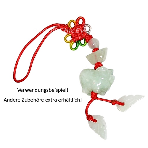 2x Jade Anhänger, Schwein, Sternzeichen Tierzeichen, Schmuck DIY, 7958